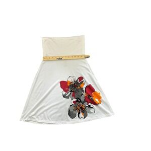 Old Navy Strapless Dress Floral Print Casual Sundress White XS‎